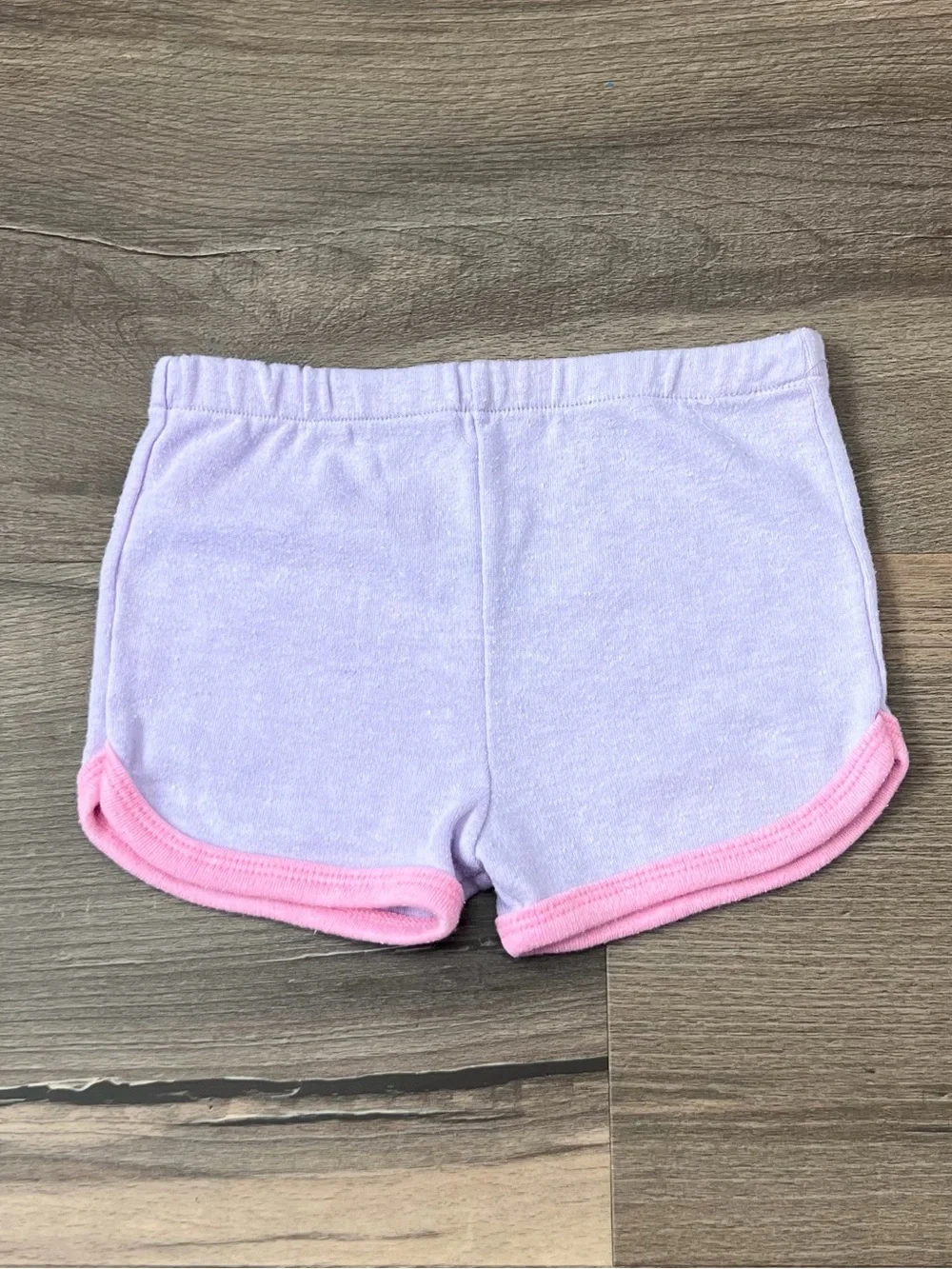 Vintage Little-Loves Toddler Purple Comfy Shorts - Pink Trim - Size 24 Months